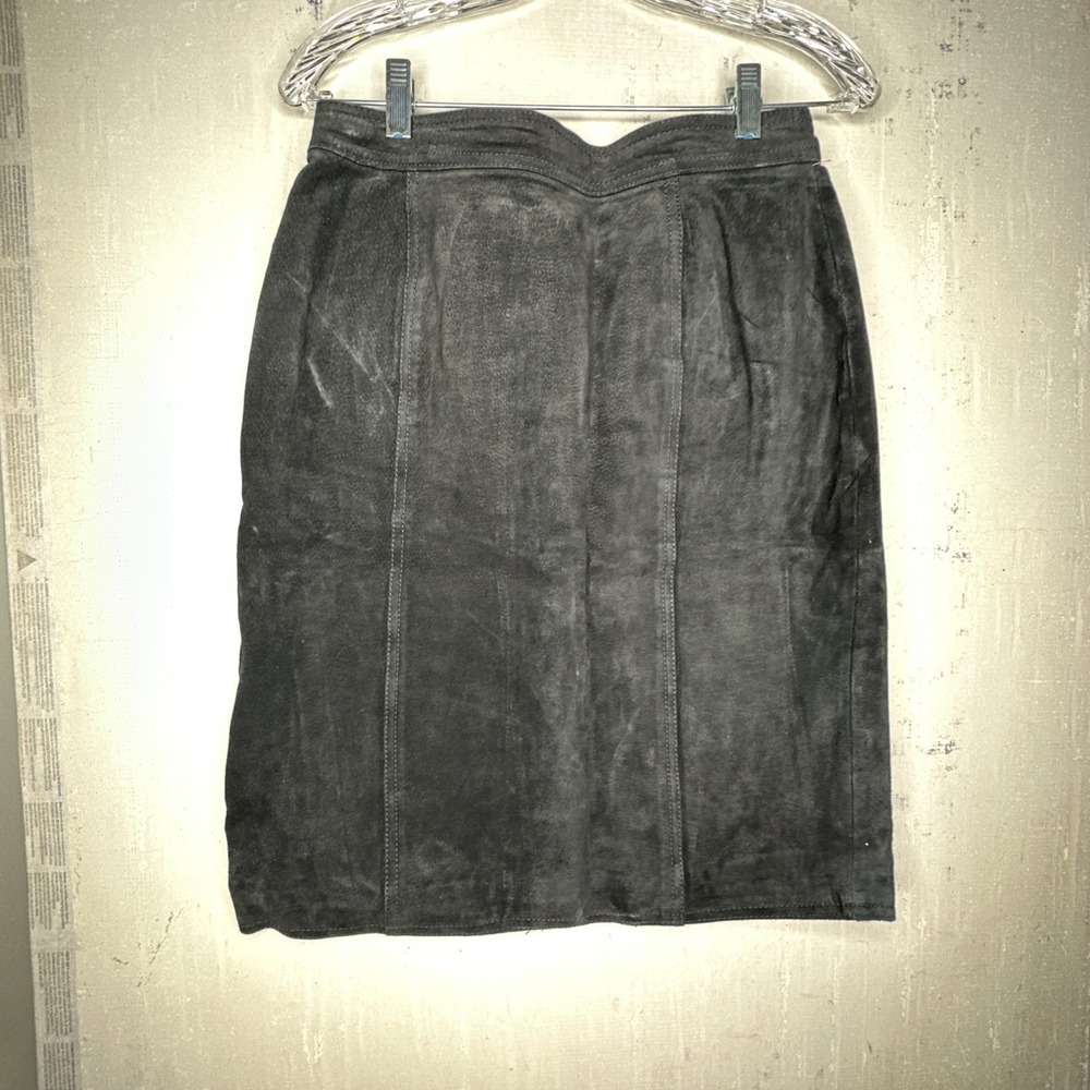 Vintage 1980s/90s Chia Suede Leather Lined Holiday Classic Mini Skirt | Sz: 12